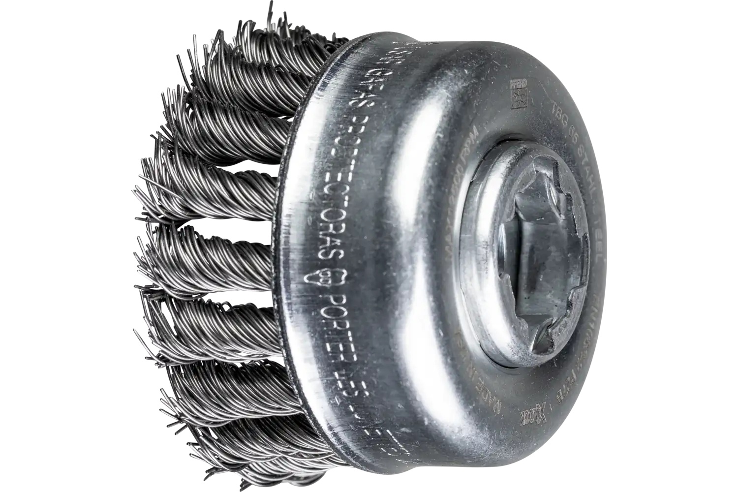 Show details for Pferd Knot Wire Cup Brush 2-3/4" Dia. .020 Stainless Steel X-Lock Picture of Pferd Knot Wire Cup Brush 2-3/4" Dia. .020 Stainless Steel X-Lock